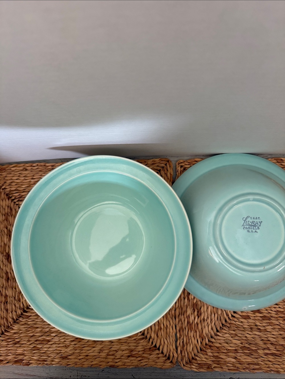 Lu Ray TS&T Pastel Green Ceramic Serving Bowl Set